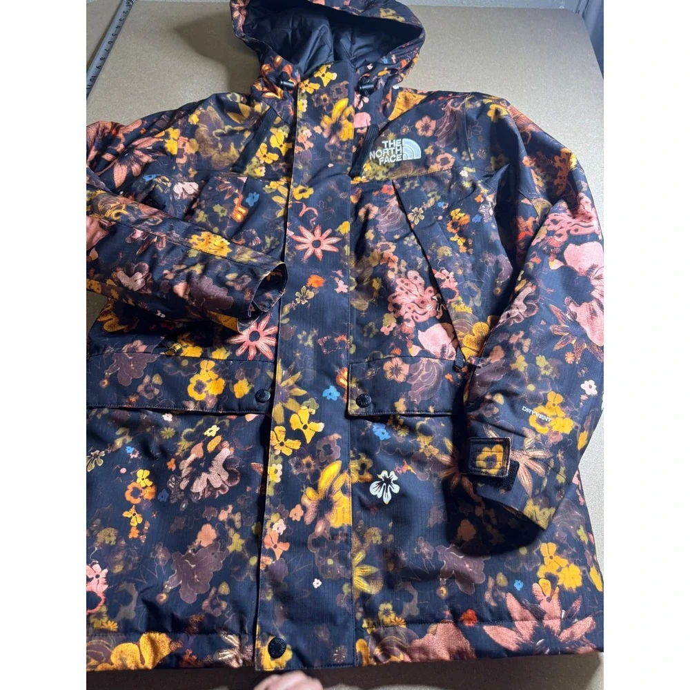 The North Face Mens DryVent Floral Insulated Parka Jacket Hooded Multi Color M